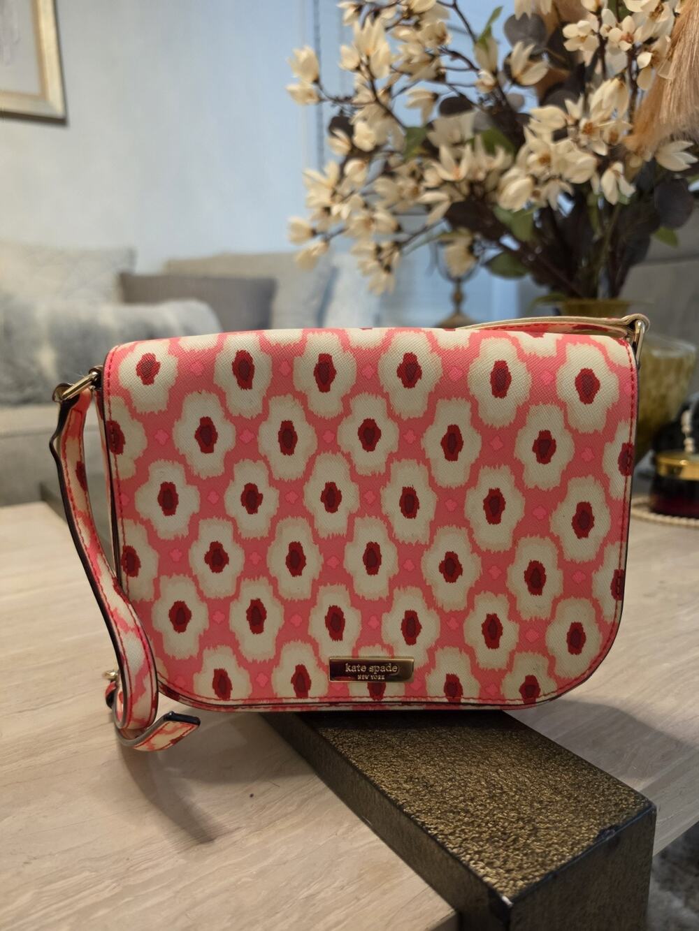 Kate Spade Laurel Way Large Carsen Ikat Posy Printed Crossbody Bag